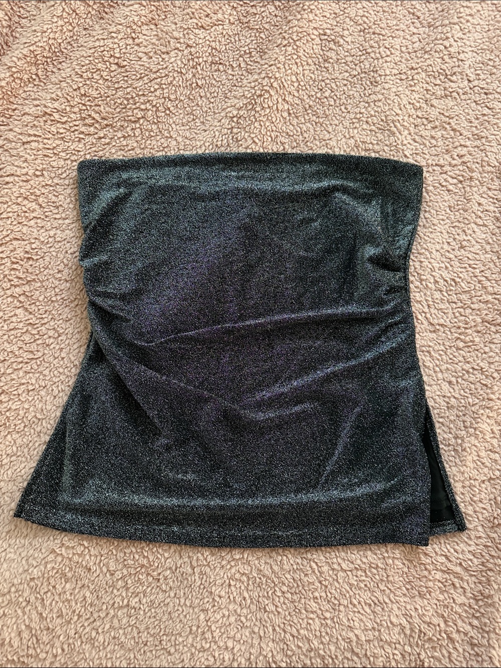 Strapless Metallic Black Tube Top